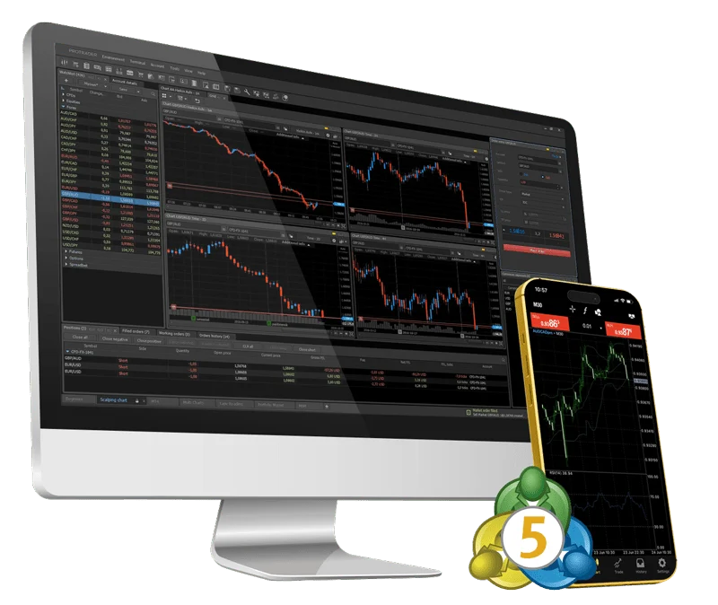 EprimeX trading on MetaTrader 5 desktop and mobile