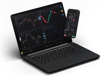 Crypto trading on laptop and mobile