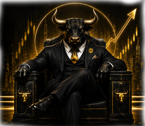 BitBull mascot seated on a throne