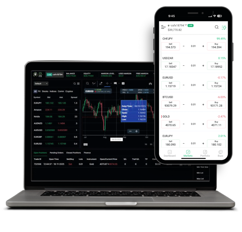 Nexra Trader web terminal and mobile app